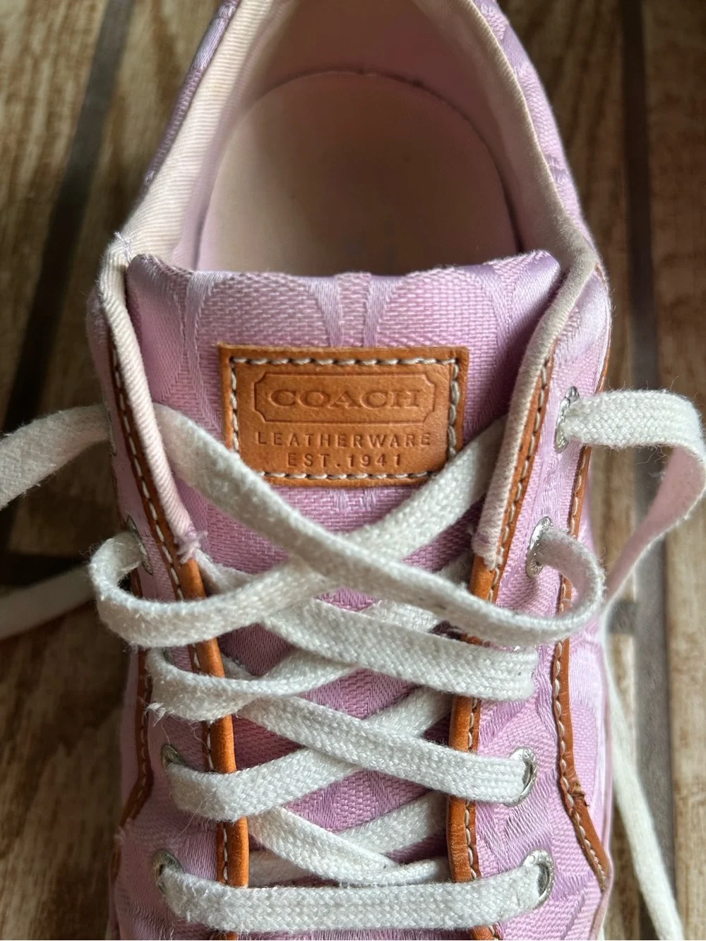 Vintage Y2K Coach Barrett Sneaker Tennis Shoe Casual Lace Up Pink Shoes W 8.5